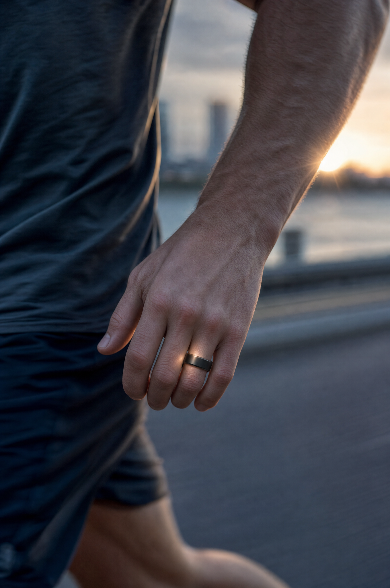 Active person wearing the Vytal smart ring