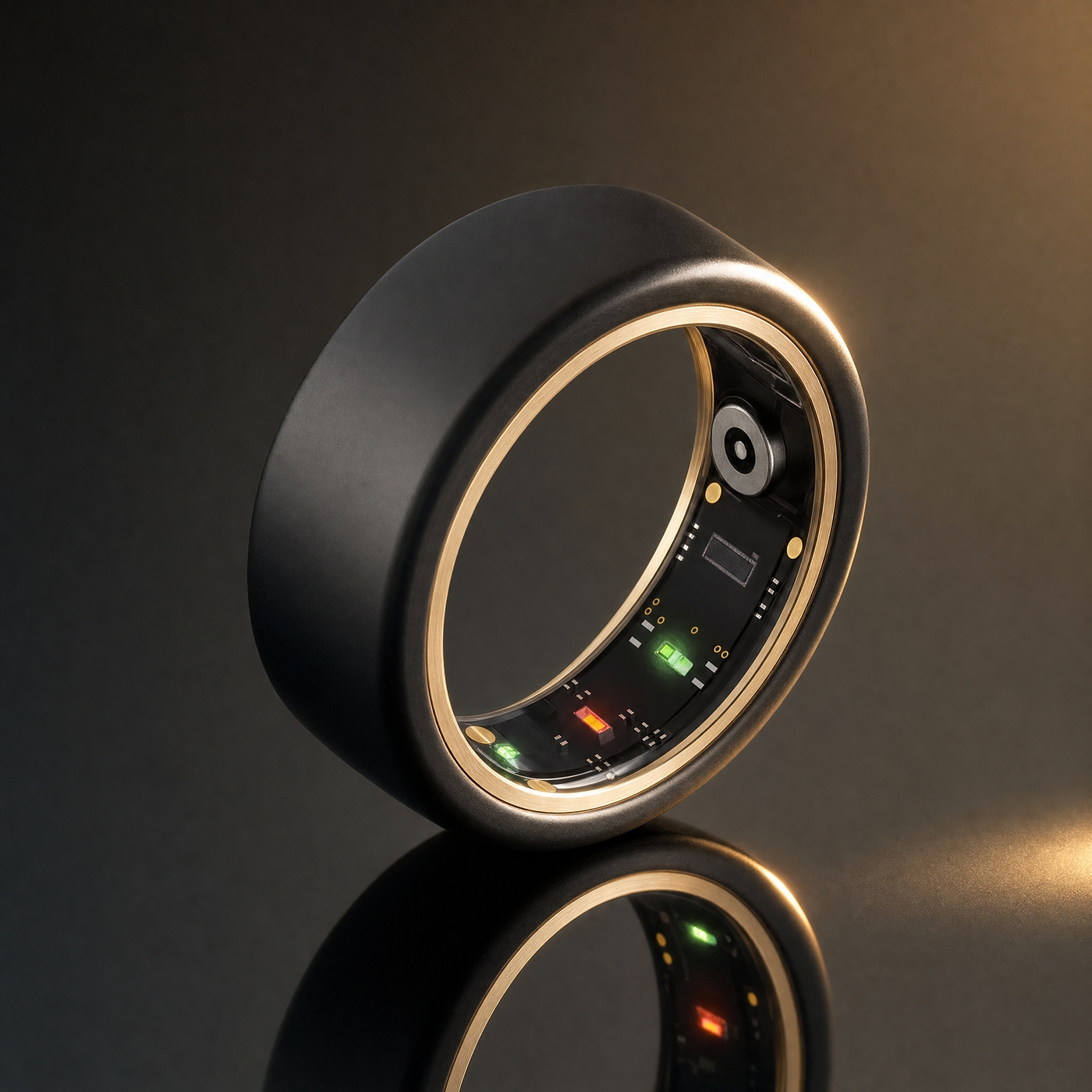 Macro of the Vytal smart ring optical sensors